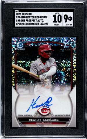 Hector Rodriguez SGC 9 2023 Bowman Chrome 1st Speckle Auto Card /299 - XFMSports