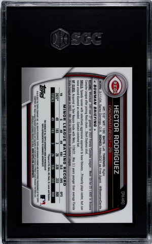 Hector Rodriguez SGC 9 2023 Bowman Chrome 1st Speckle Auto Card /299 - XFMSports