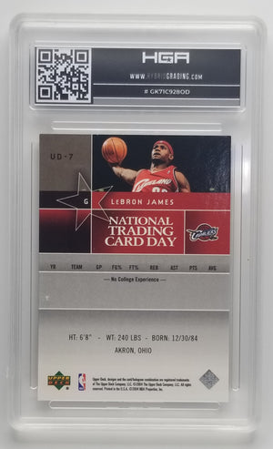 Lebron James HGA 9.0 2004 Upper Deck National Trading Card Day MINT - XFMSports