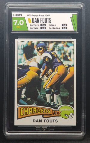 Dan Fouts HGA 7.0 1975 Topps Rookie Card #367 NM - XFMSports