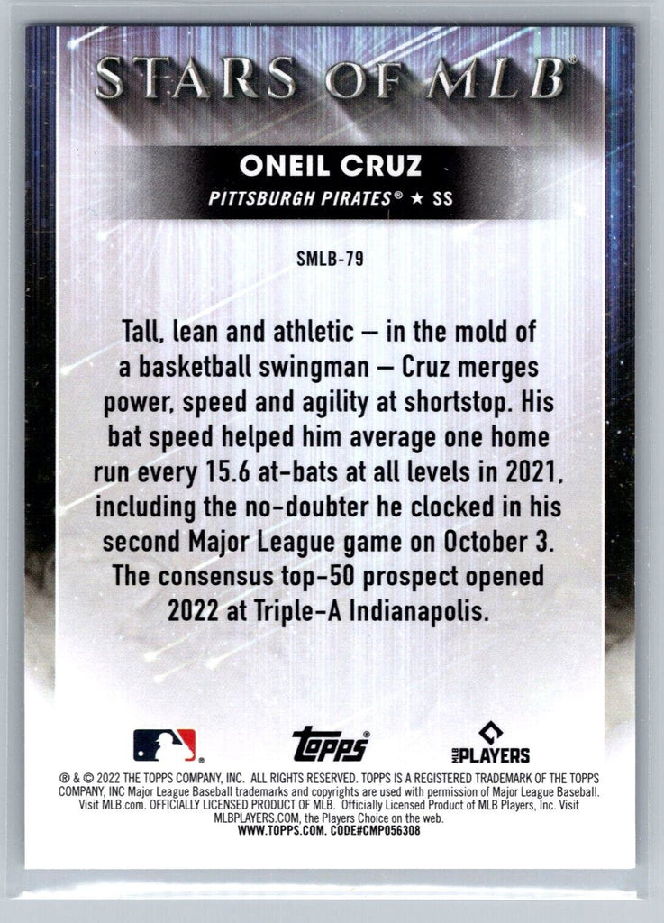 Oneil Cruz Stars of MLB Rookie Card 2022 Topps Update Pirates RC SMLB-79 - XFMSports