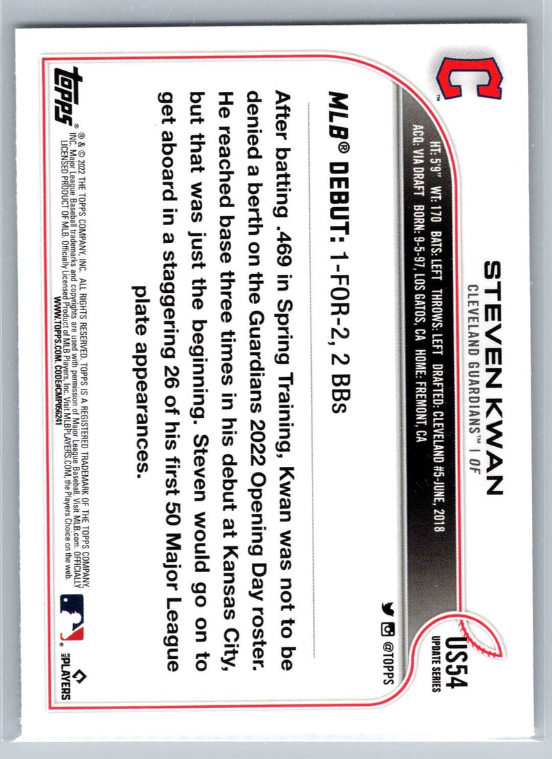 Steven Kwan 2022 Topps Update RD Cleveland Guardians #US54 - XFMSports