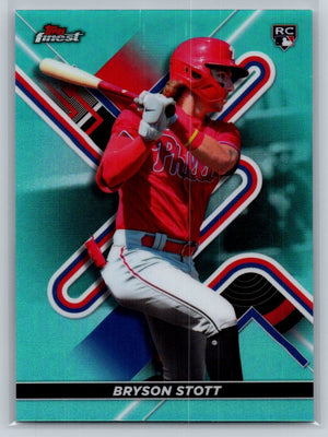 2022 Topps Finest Bryson Stott Aqua Rookie Card Phillies /199 - XFMSports
