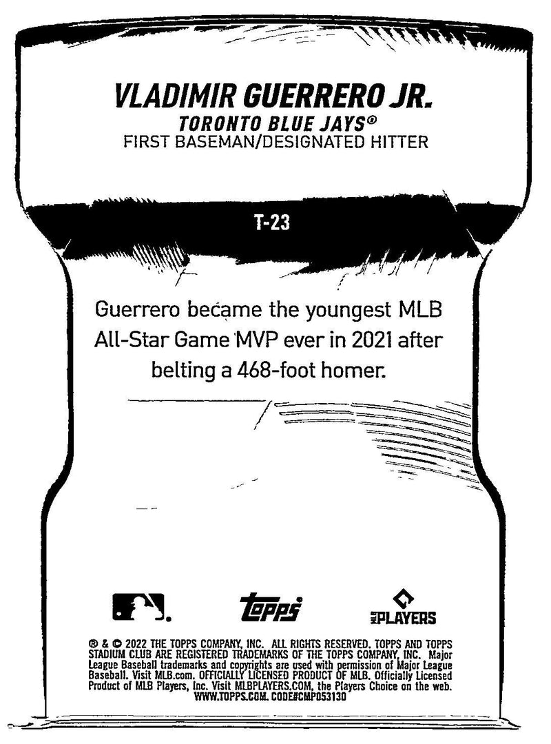 Vladimir Guerrero Jr 2022 Topps Stadium Club Triumvirate Die Cut #T-23 Blue Jays - XFMSports