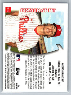 2022 Topps Chrome Bryson Stott Youth Quake Rookie Card #YQ-17 Phillies - XFMSports