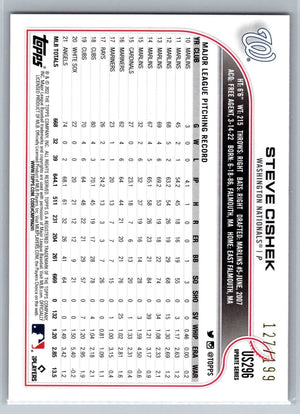Steve Cishek Red Foil Parallel Card 2022 Topps Update Nationals #US296 /199 - XFMSports