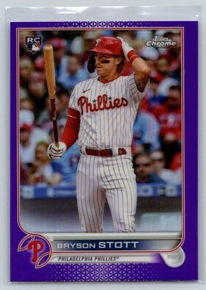 Bryson Stott 2022 Topps Chrome Update Purple Phillies Rookie Card RC #USC154 - XFMSports