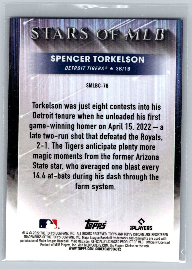 Spencer Torkelson Stars of MLB Chrome 2022 Topps Update Rookie Card SMLBC-76 - XFMSports