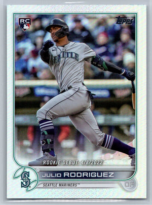 Julio Rodriguez 2022 Topps Update #US97 Rookie Card Debut Rainbow Foil Mariners - XFMSports