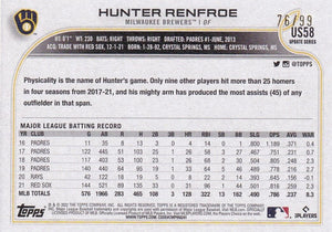 Hunter Renfroe 2022 Topps Update #US58 Vintage Stock Parallel #'d 76/99 - XFMSports