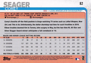 2019 Topps UTZ Corey Seager Baseball Card #82 - XFMSports