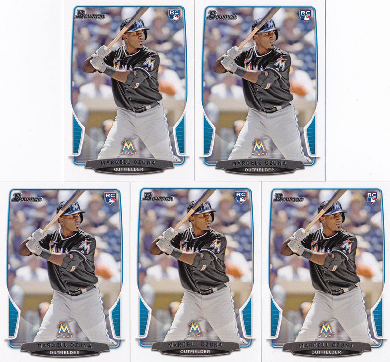 2013 Bowman Marcell Ozuna Rookie Card #17 - Lot of (5) - XFMSports